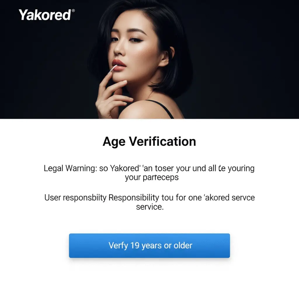 야코레드의 연령 인증 페이지