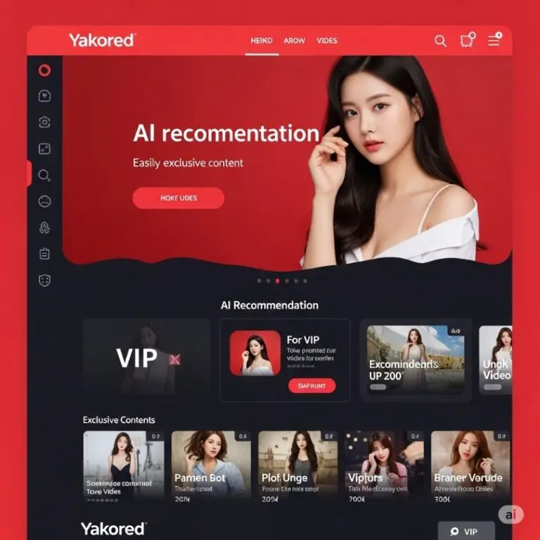 야코레드의 초기 메인 페이지로, 붉은색 테마와 세련된 레이아웃이 돋보임