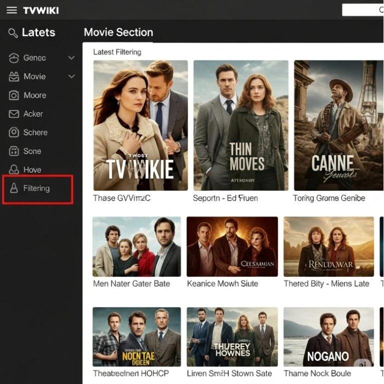 티비위키 영화 섹션의 인터페이스를 보여주는 이미지