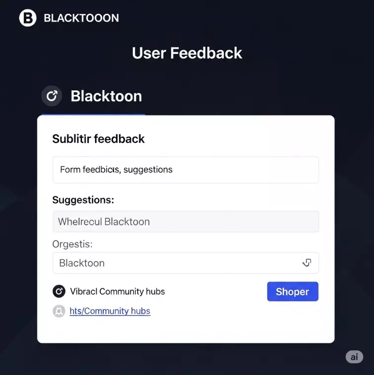 블랙툰의 피드백 섹션 블랙툰의 피드백 섹션