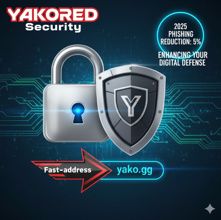 야코레드 보안 그래픽. 사용자에게 보안의 중요성을 강조.