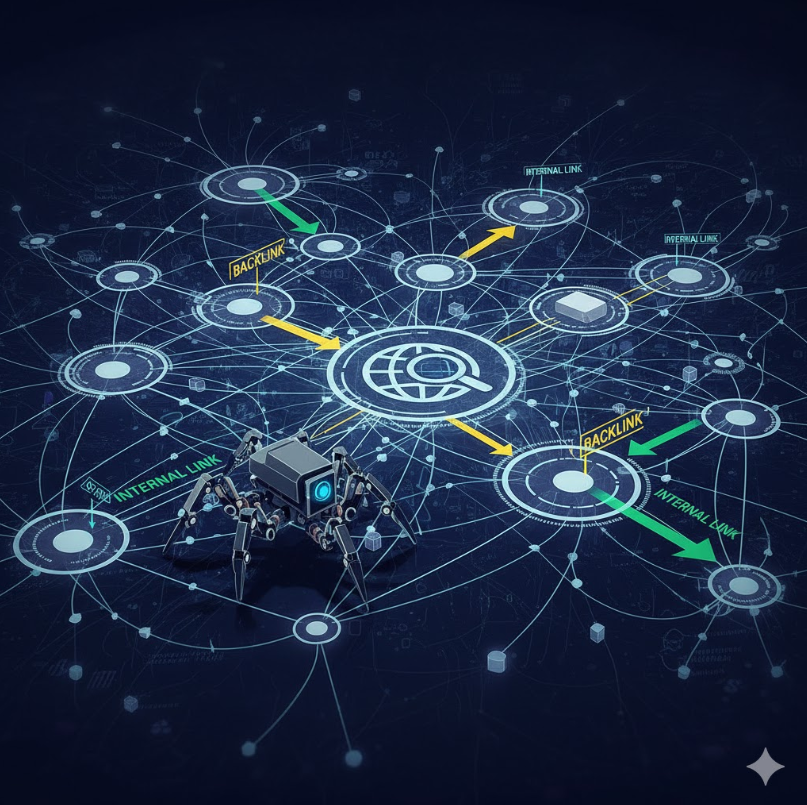 검색엔진 크롤러가 웹페이지를 탐색하는 모습을 시각화한 그래픽. 검색엔진 크롤러가 웹페이지를 탐색하는 모습을 시각화한 그래픽.