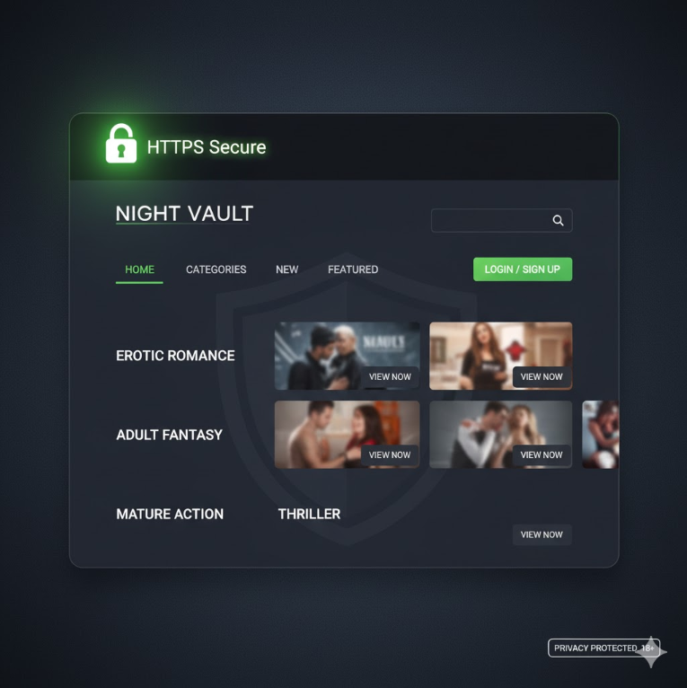 19금 링크모음 사이트의 보안성을 강조한 이미지.